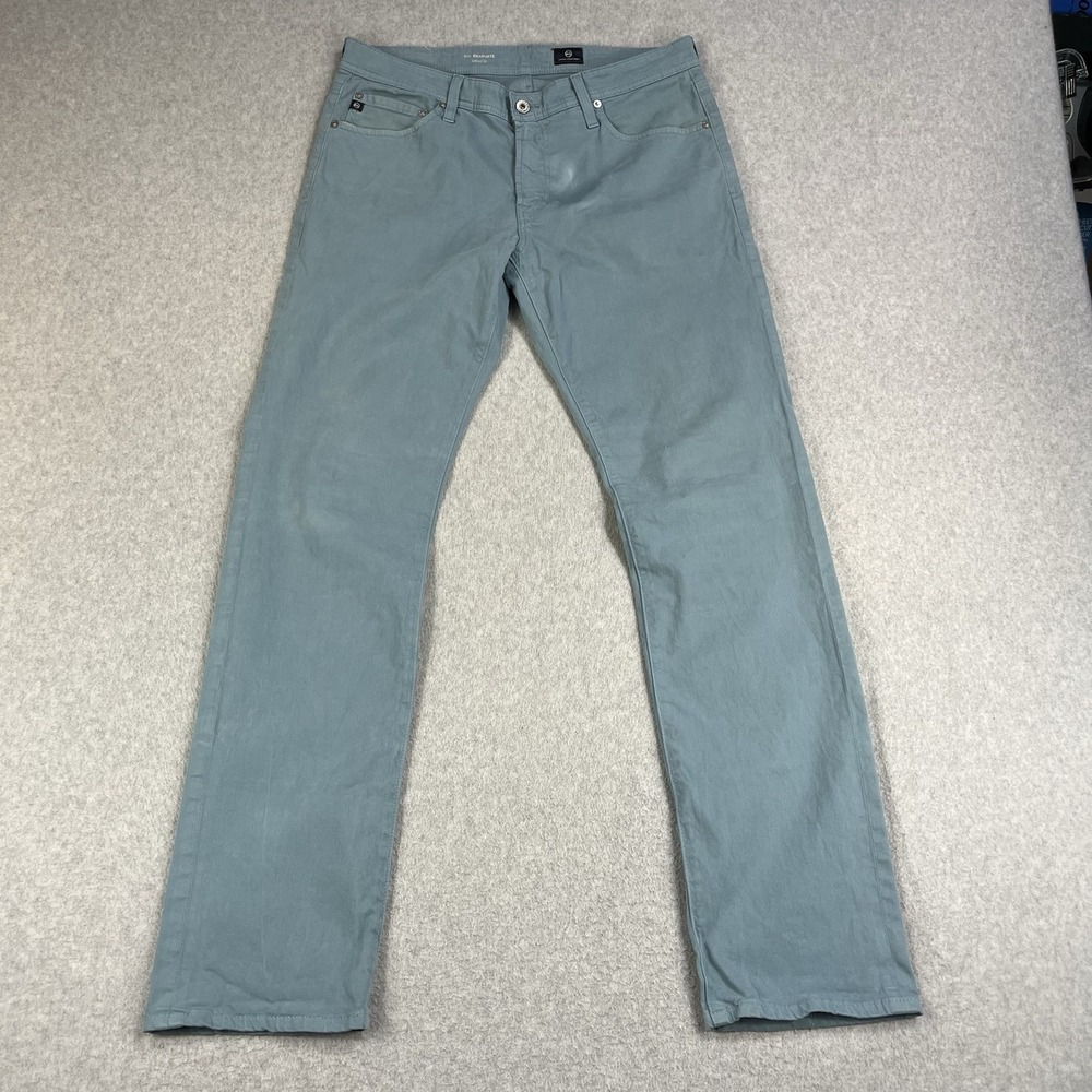 AG Adriano Goldschmied The Graduate Jeans Mens 33R Fits 34x34 Light Blue Tapered